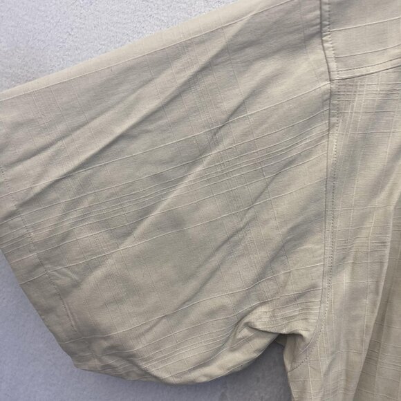 NWT Joseph & Feiss 100% Silk Button Up Shirt Mens 3XL Beige Classic Short Sleeve - Picture 13 of 13